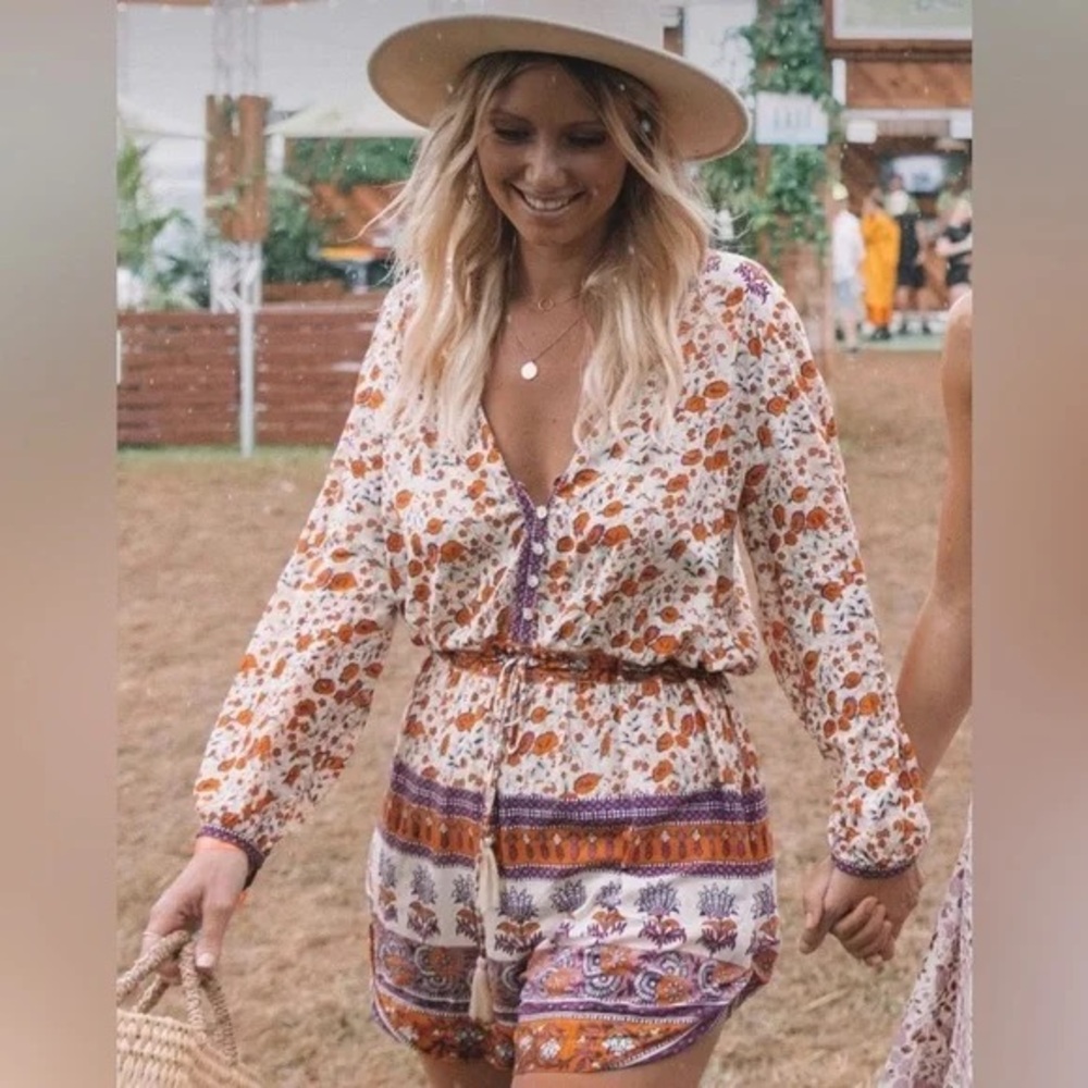 Spell Gypsy Love Romper Orange